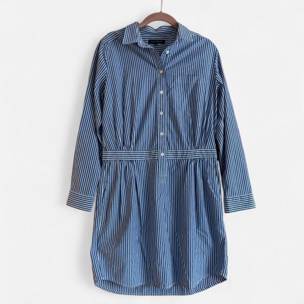 Banana Republic Striped Shirt Dress Button Up Blue White Preppy Heritage 6 S
